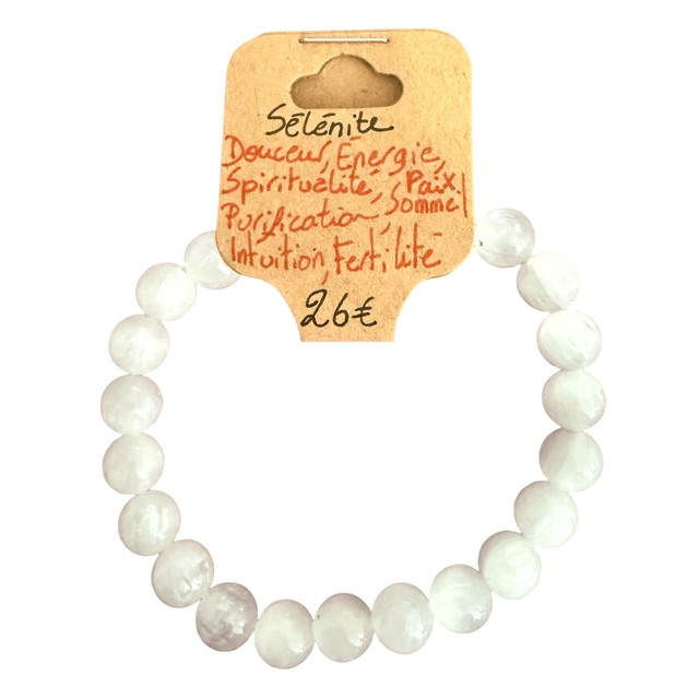 Bracelet Sélénite ~ 6 mm et 8 mm